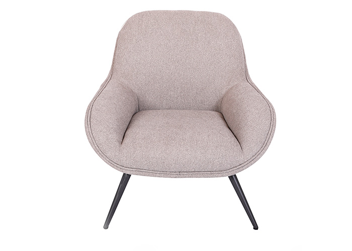 LIGHT GREY RELAXED BACK ARMCHAIR WITH FABRIC ARMS - LC 600