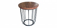Wood top with steel legs side table - Aurora