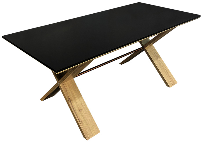 Black Top Wood Dining Table - Vulcano