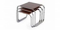 Wooden side tables with chrome legs - Nest SR-1362