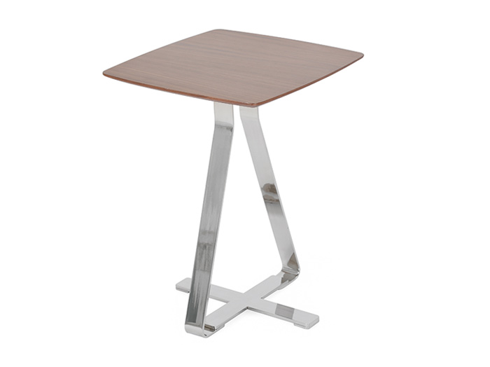 Wood top and chrome legs modern side table - CT 262B