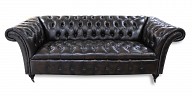 Brown leather sofa for living room - Chesterfield