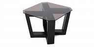 Wooden black coffee table with glass top - Flora