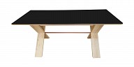 Black Top Wood Dining Table - Vulcano