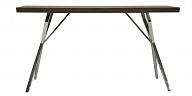Brown wooden top with chrome legs console table - F7207AA