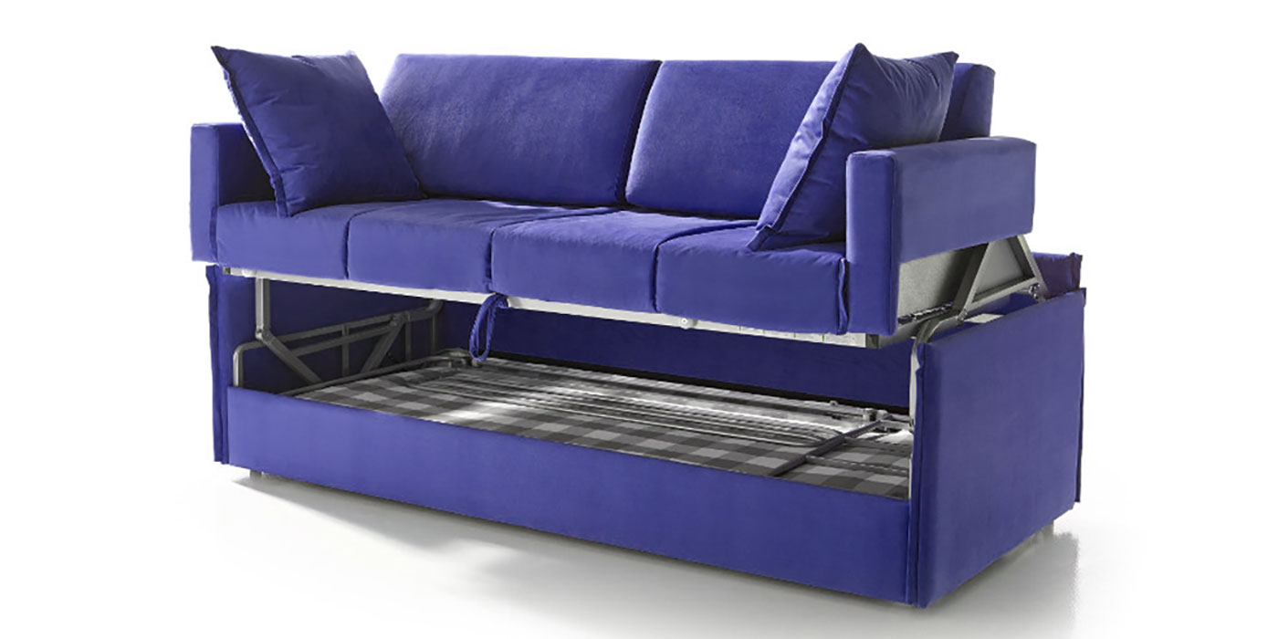 blue double sofa bed