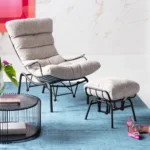 Armchair + Stool Vienna Swing Beige
