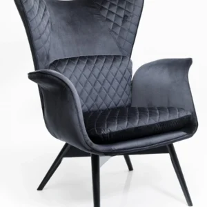 Armchair Tudor Velvet Black