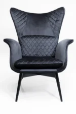 Armchair Tudor Velvet Black