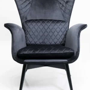 Armchair Tudor Velvet Black