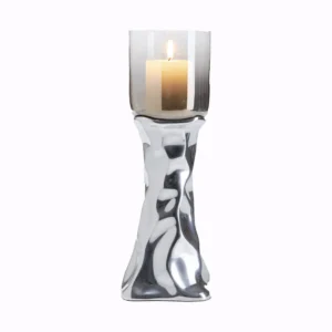 Candle Holder Jade Silver 38cm