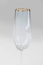 Champagne Glass Diamon Gold Rim