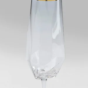 Champagne Glass Diamon Gold Rim