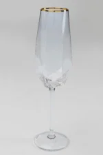Champagne Glass Diamon Gold Rim