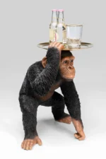 Deco Figurine Butler Playing Chimp Black