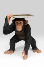 Deco Figurine Butler Playing Chimp Black