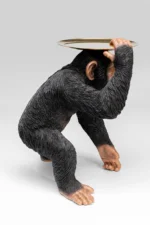 Deco Figurine Butler Playing Chimp Black