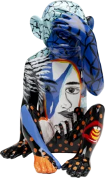 Deco Figurine Graffiti Monkey Blue 39cm