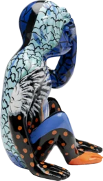 Deco Figurine Graffiti Monkey Blue 39cm