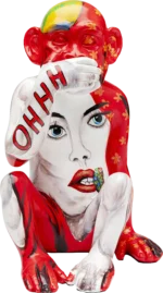 Deco Figurine Graffiti Monkey Red 39cm