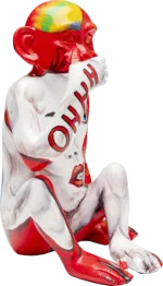 Deco Figurine Graffiti Monkey Red 39cm