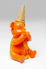 Deco Figurine Sitting Gelato Bear Orange 37cm