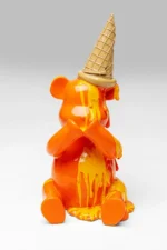 Deco Figurine Sitting Gelato Bear Orange 37cm