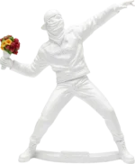 Deco Figurine Street Art Bouquet White 27cm