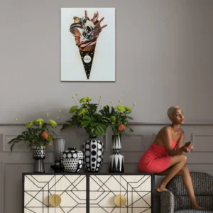 Picture Glass Rich Ice Cream 60x80cm