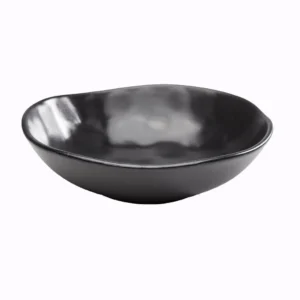 Plate Deep Organic Black 22cm