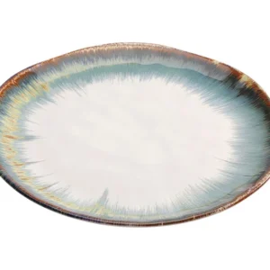Plate Organic White/Blue