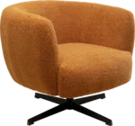 Swivel Armchair Peony Fuzzy Brown