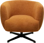 Swivel Armchair Peony Fuzzy Brown