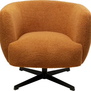 Swivel Armchair Peony Fuzzy Brown