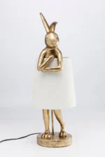 Table Lamp Animal Rabbit Gold/White 68cm