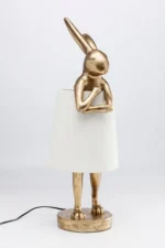 Table Lamp Animal Rabbit Gold/White 68cm