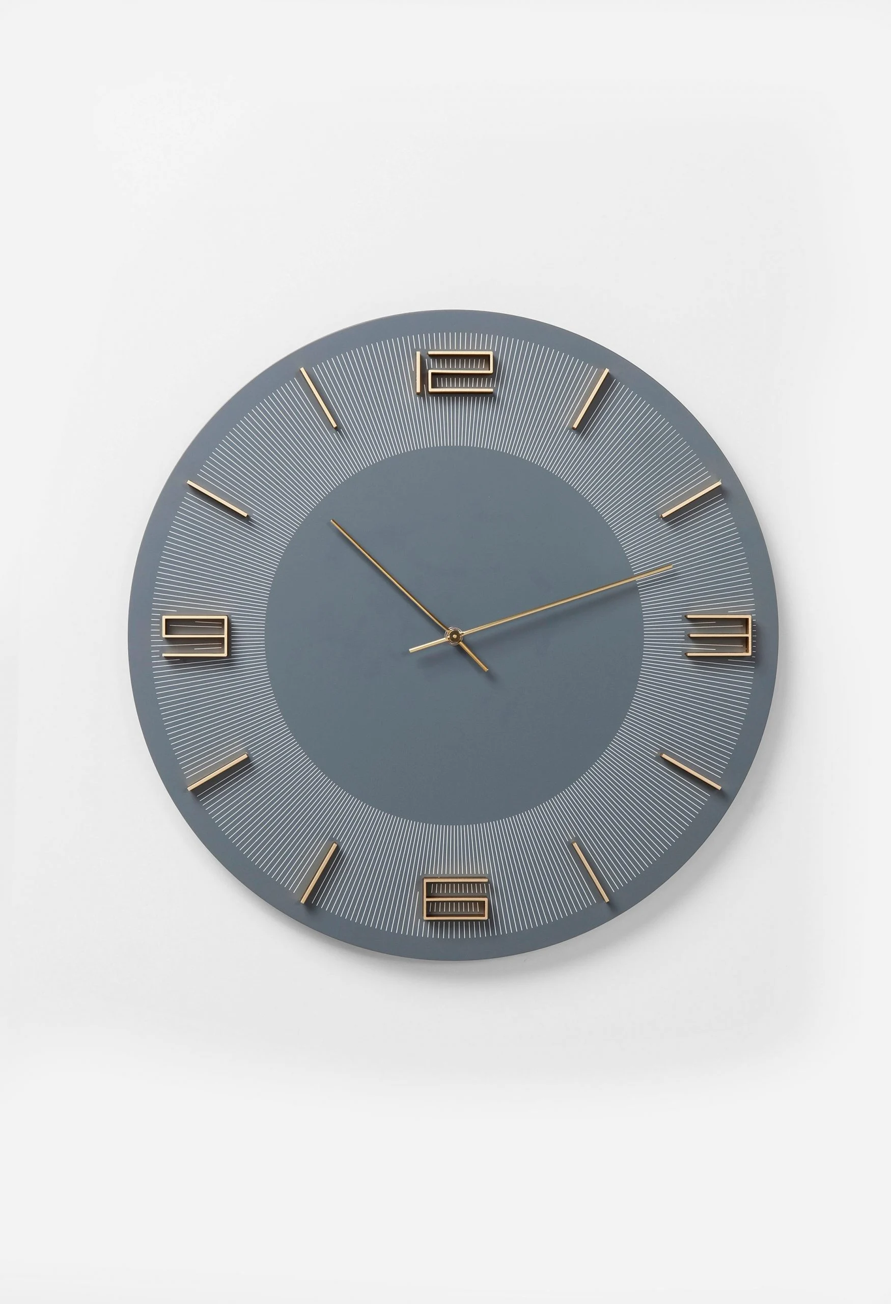 matta-gallery - Wall Clock Leonardo Clock Grey/Gold 49cm - 314-000-52054N Wall Clock Leonardo Clock Grey/Gold 49cm