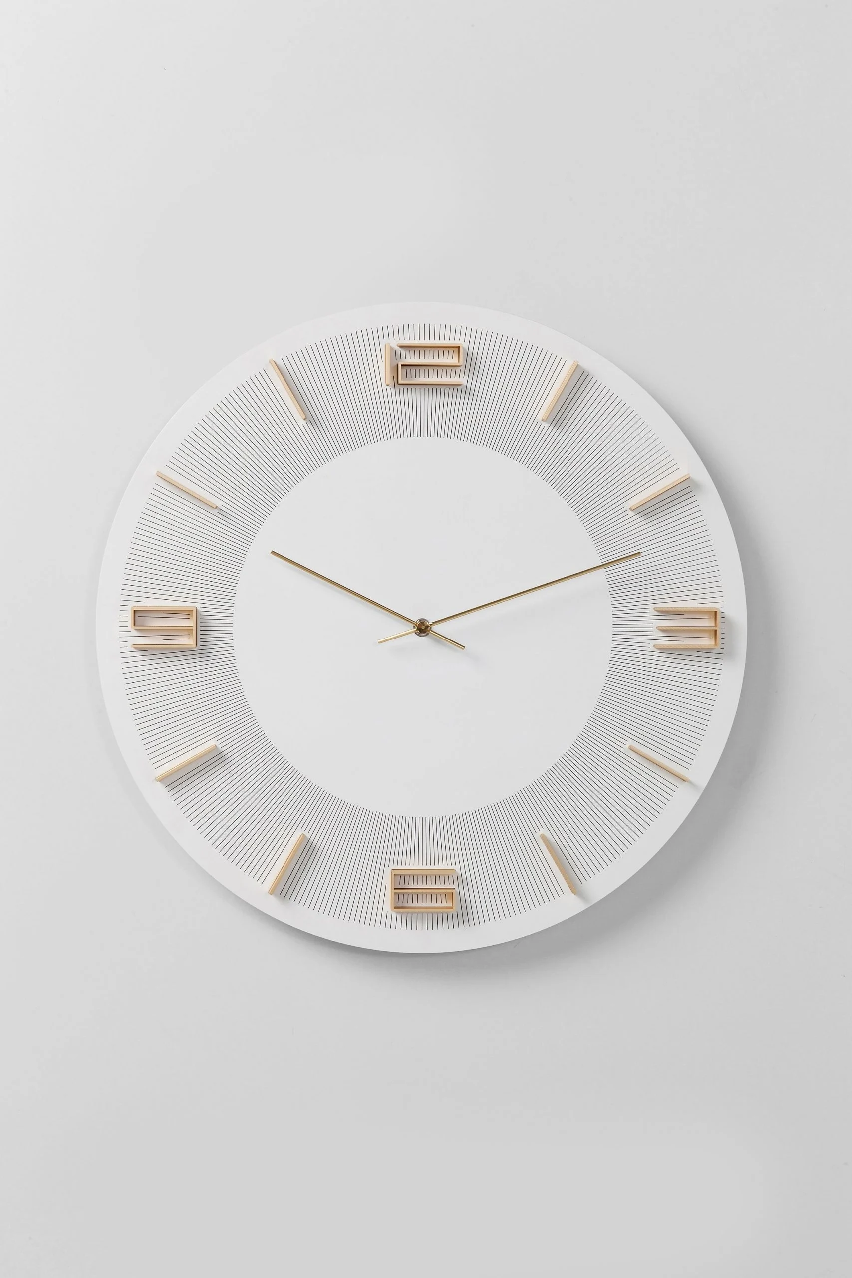 matta-gallery - Wall Clock Leonardo Clock White/Gold 49cm - 314-000-52052N Wall Clock Leonardo Clock White/Gold 49cm