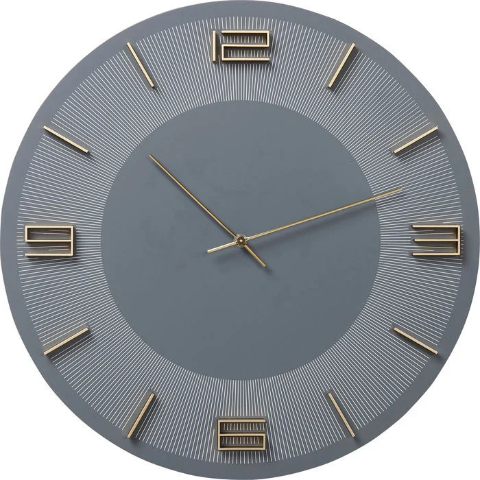 matta-gallery - Wall Clock Leonardo Grey/Gold - 314-000-52054 Wall Clock Leonardo Grey/Gold